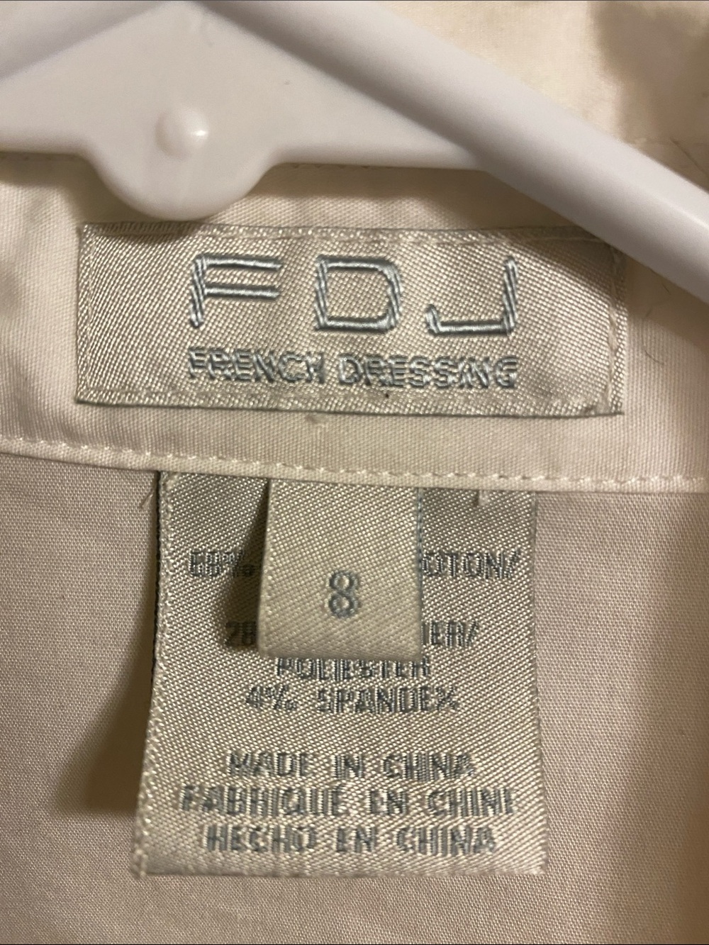 FDJ French Dressing White Pintuck Button-Up Blouse Size 8 - Picture 6 of 16